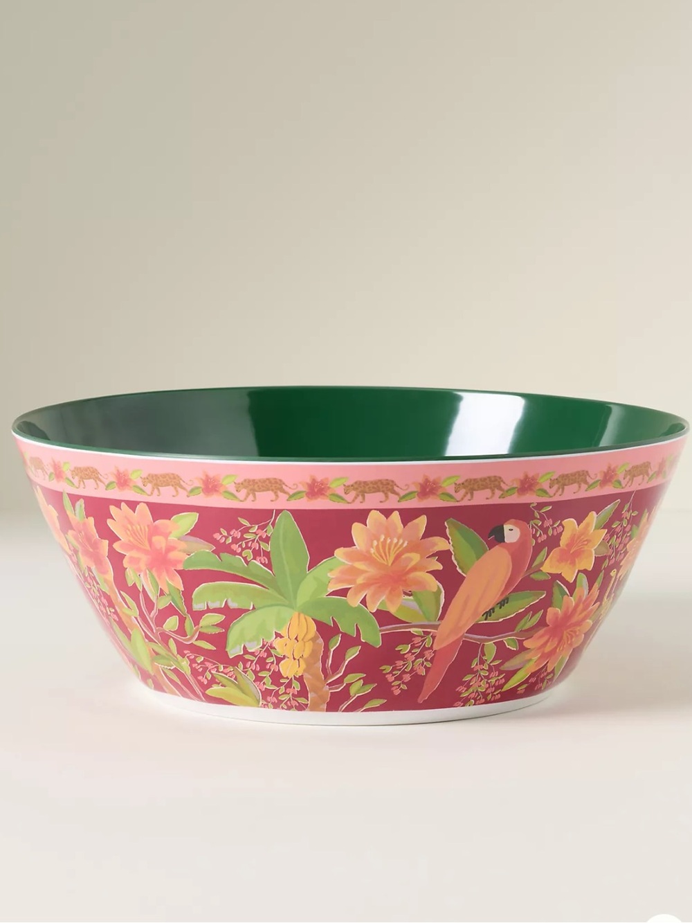 Farm Rio x Anthropologie Melamine Serving Bowl Tropical Print Large Size